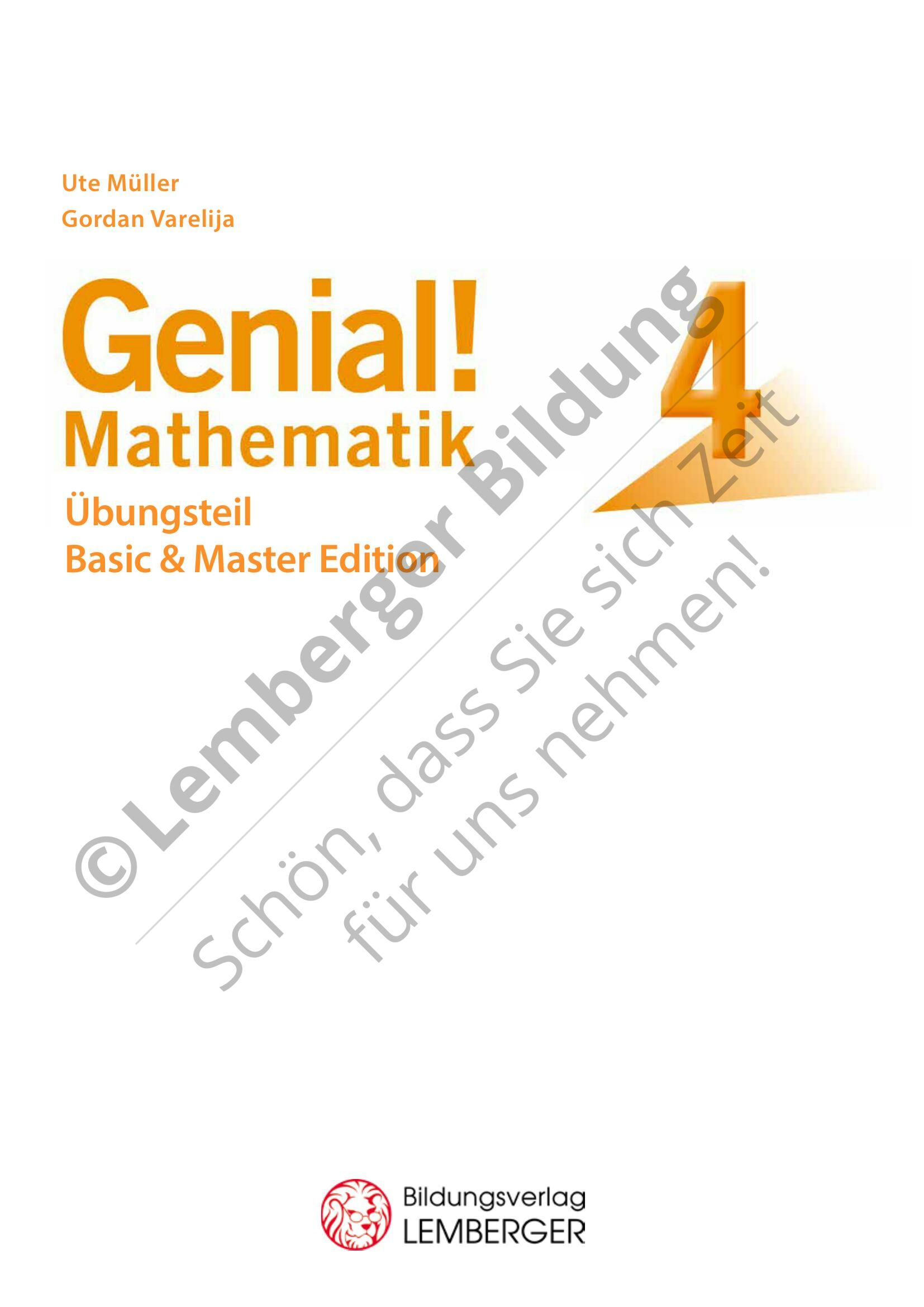 Genial! Mathematik 4 IKT – Übungsteil Basic + Master Edition V3.2 ...